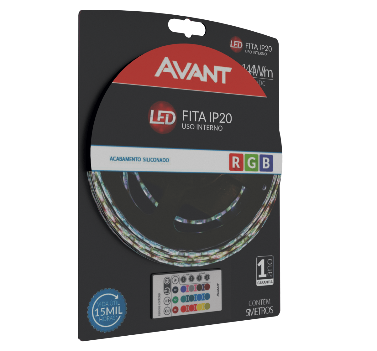 Fita Led RGB 14,4w 12V ip20 com Controle remoto Led Art - Loja Ilumina  Instalação